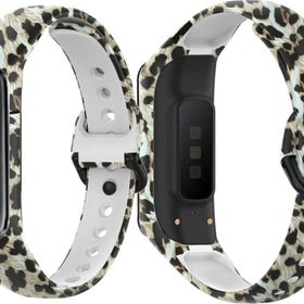 CoverZone Galaxy Fit 2 SM-R220 Uyumlu Leopar Renkli Desenli Alvarez Spor Kordon Kayış