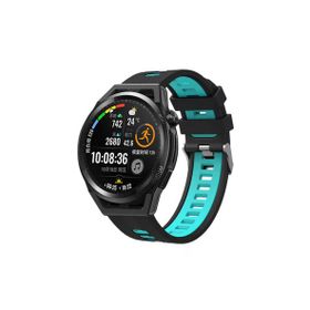 CoverZone Galaxy Gear S2 Grealish Siyah-Mavi Delikli Silikon Kordon
