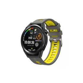 CoverZone Galaxy Gear S3 Grealish Gri-Sarı Delikli Silikon Kordon