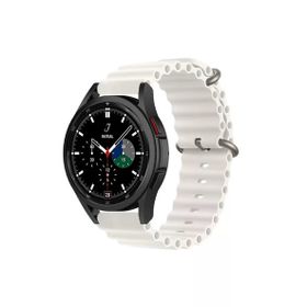 CoverZone Galaxy Watch 3 41 mm Quintessential Kabartmalı Metal Tokalı Beyaz Kordon
