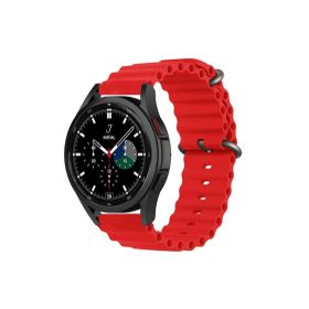 CoverZone Galaxy Watch 3 Uyumlu 41 mm Quintessential Kabartmalı Metal Tokalı Kırmızı Kordon