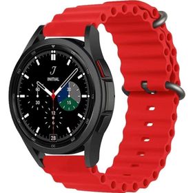 CoverZone Galaxy Watch 3 Uyumlu 41 mm Quintessential Kabartmalı Metal Tokalı Kırmızı Kordon