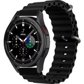 CoverZone Galaxy Watch 3 Uyumlu 41 mm Quintessential Kabartmalı Metal Tokalı Siyah Kordon