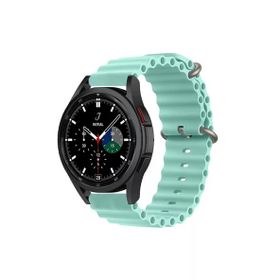 CoverZone Galaxy Watch 3 Uyumlu 41 mm Quintessential Kabartmalı Metal Tokalı Turkuaz Kordon
