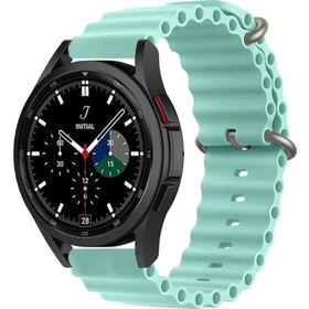 CoverZone Galaxy Watch 3 Uyumlu 41 mm Quintessential Kabartmalı Metal Tokalı Turkuaz Kordon