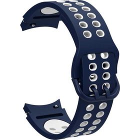CoverZone Galaxy Watch 4 Classic Uyumlu 40 mm İki Kancalı Metal Tokalı Iridescent Mavi Beyaz Kordon