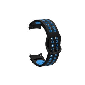 CoverZone Galaxy Watch 4 Classic Uyumlu 40 mm İki Kancalı Metal Tokalı Iridescent Siyah Mavi Kordon