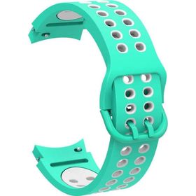 CoverZone Galaxy Watch 4 Classic Uyumlu 40 mm İki Kancalı Metal Tokalı Iridescent Yeşil Beyaz Kordon