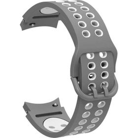 CoverZone Galaxy Watch 4 Classic Uyumlu 42 mm İki Kancalı Metal Tokalı Iridescent Gri Beyaz Kordon