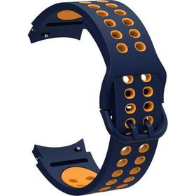 CoverZone Galaxy Watch 4 Classic Uyumlu 42 mm İki Kancalı Metal Tokalı Iridescent Mavi Sarı Kordon