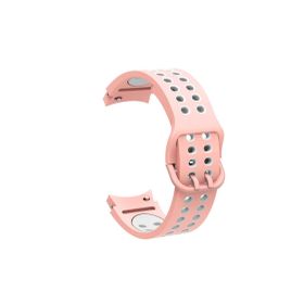 CoverZone Galaxy Watch 4 Classic Uyumlu 42 mm İki Kancalı Metal Tokalı Iridescent Pembe Beyaz Kordon