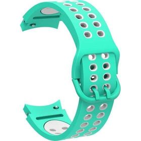 CoverZone Galaxy Watch 4 Classic Uyumlu 42 mm İki Kancalı Metal Tokalı Iridescent Yeşil Beyaz Kordon