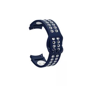 CoverZone Galaxy Watch 4 Classic Uyumlu 44 mm İki Kancalı Metal Tokalı Iridescent Mavi Beyaz Kordon