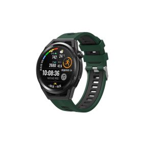 CoverZone Galaxy Watch Active 2 40 mm Grealish Silikon Delikli Yeşil Siyah Kordon