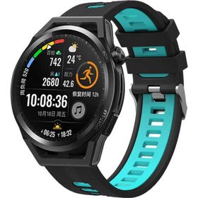 CoverZone Galaxy Watch Active 2 44 mm Grealish Silikon Delikli Siyah Mavi Kordon