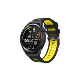 CoverZone Galaxy Watch Active 2 44 mm Grealish Silikon Delikli Siyah Sarı Kordon