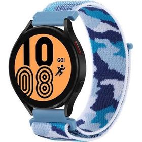 CoverZone Huawei GT2 Mavi 46 mm İle Uyumlu Kamuflaj Desenli Hasır Örgü İşlemeli Kordon