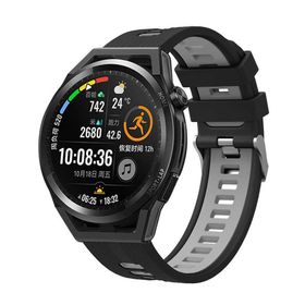 CoverZone Huawei Watch GT 3 Pro 46 mm Grealish Silikon Delikli Gri Siyah Kordon