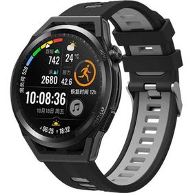 CoverZone Huawei Watch GT 3 Pro 46 mm Grealish Silikon Delikli Gri Siyah Kordon