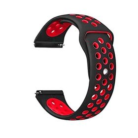 CoverZone Huawei Watch GT 3 Pro 46 mm Uyumlu Sağlam Esnek Silikon 14 Kademeli Kırmızı-Siyah Kayış Kordon