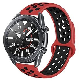 CoverZone Huawei Watch GT 3 Pro 46 mm Uyumlu Sağlam Esnek Silikon 14 Kademeli Kırmızı-Siyah Kayış Kordon