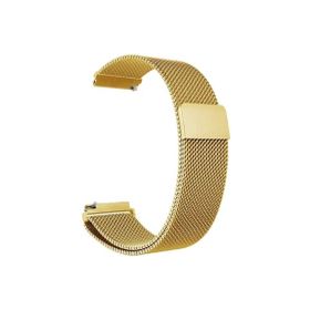 CoverZone Huawei Watch GT 3 Pro Uyumlu 46 mm Hasır Metal Örgülü Gold Kordon