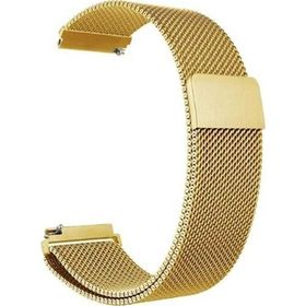 CoverZone Huawei Watch GT 3 Pro Uyumlu 46 mm Hasır Metal Örgülü Gold Kordon