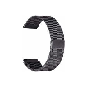 CoverZone Huawei Watch GT 3 Pro Uyumlu 46 mm Hasır Metal Örgülü Siyah Kordon
