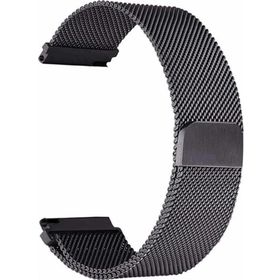 CoverZone Huawei Watch GT 3 Pro Uyumlu 46 mm Hasır Metal Örgülü Siyah Kordon