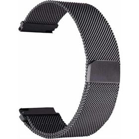 CoverZone Huawei Watch GT 3 Pro Uyumlu 46 mm Hasır Metal Örgülü Siyah Kordon