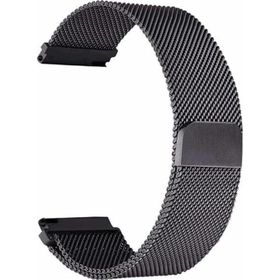 CoverZone Huawei Watch GT 3 Pro Uyumlu 46 mm Hasır Metal Örgülü Siyah Kordon