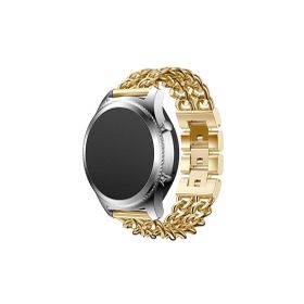 CoverZone Huawei Watch GT 3 Pro Uyumlu 46 mm Zincir Halkalı Metal Örgülü Gold Kordon