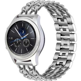 CoverZone Huawei Watch GT 3 Pro Uyumlu 46 mm Zincir Halkalı Metal Örgülü Gümüş Kordon