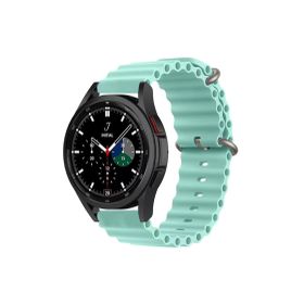 CoverZone Huawei Watch GT Uyumlu 42 mm Quintessential Kabartmalı Metal Tokalı Turkuaz Kordon