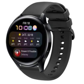 CoverZone Huawei Watch GT2 46 mm Uyumlu Kayış Termoplastik Perforated Siyah Kordon