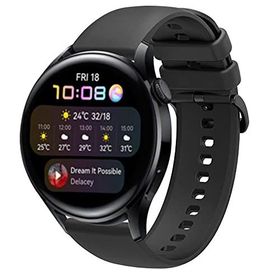 CoverZone Huawei Watch GT2 46 mm Uyumlu Kayış Termoplastik Perforated Siyah Kordon