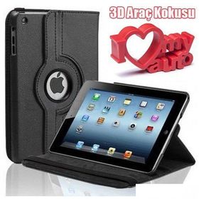 CoverZone iPad Air 2ı 360 Derece Dönebilen Standlı Kapaklı Siyah Kılıf