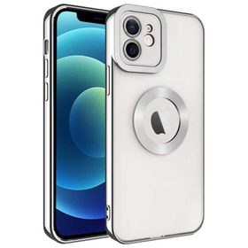 CoverZone iPhone 11 Kamera Korumalı Logo Gösteren Colored Z-Omega Kapak Gümüş Cep Telefonu Kılıfı