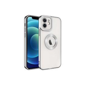 CoverZone iPhone 11 Kamera Korumalı Logo Gösteren Colored Z-Omega Kapak Gümüş Cep Telefonu Kılıfı