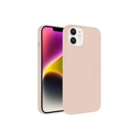 CoverZone iPhone 11 Magsafe Wireless Şarj Özellikli Pastel Color Silikon Kapak Açık Pembe Cep Telefonu Kılıfı