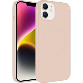 CoverZone iPhone 11 Magsafe Wireless Şarj Özellikli Pastel Color Silikon Kapak Açık Pembe Cep Telefonu Kılıfı