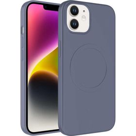 CoverZone iPhone 11 Magsafe Wireless Şarj Özellikli Pastel Color Silikon Kapak Gri Cep Telefonu Kılıfı