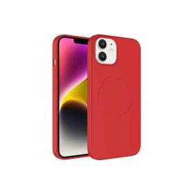 CoverZone iPhone 11 Magsafe Wireless Şarj Özellikli Pastel Color Silikon Kapak Kırmızı Cep Telefonu Kılıfı