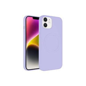 CoverZone iPhone 11 Magsafe Wireless Şarj Özellikli Pastel Color Silikon Kapak Lila Cep Telefonu Kılıfı
