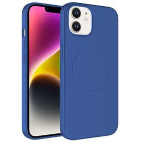 CoverZone iPhone 11 Magsafe Wireless Şarj Özellikli Pastel Color Silikon Kapak Mavi Cep Telefonu Kılıfı