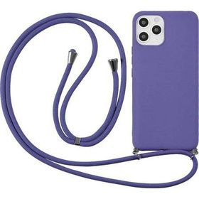 CoverZone iPhone 11 Pro İpli Boyun Askılı Silikon Kadife İç Yüzeyli Epiphany Lila Cep Telefonu Kılıfı