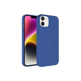 CoverZone iPhone 12 Magsafe Wireless Şarj Özellikli Pastel Color Silikon Mavi Cep Telefonu Kılıfı