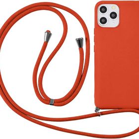 CoverZone iPhone 13 İpli Boyun Askılı Silikon Kılıf Kadife İç Yüzeyli Epiphany Turuncu Cep Telefonu Kılıfı