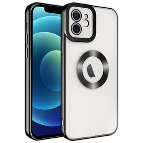 CoverZone iPhone 14 Kamera Korumalı Logo Gösteren Colored Z-Omega Siyah Cep Telefonu Kılıfı