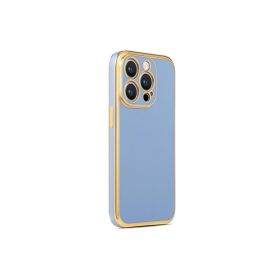 CoverZone iPhone 14 Pro Gold Kenar Pastel Renkli Halcyon Z-Bark Mavi Cep Telefonu Kılıfı